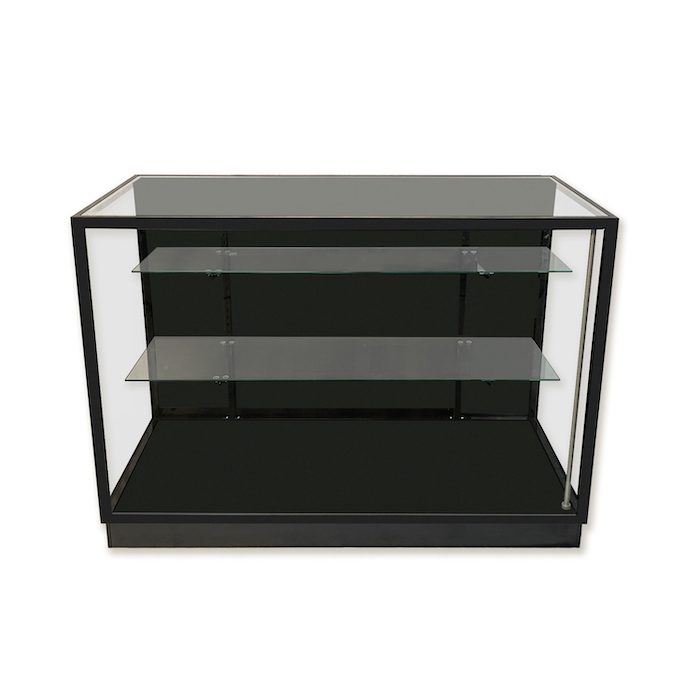 All Black Showcases and Wall Cases