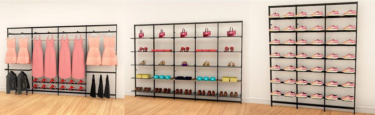 Vertik Wall-Mounted Shoe Display Fixtures Vertik Wall-Mounted Shoe Display Fixtures
