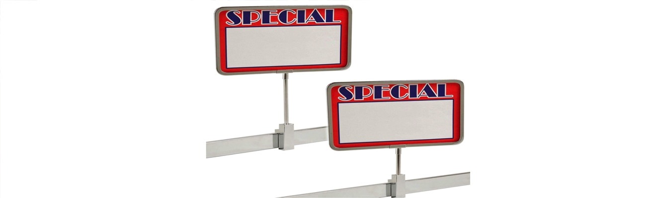 Retail Metal Sign Holders and Clamps
