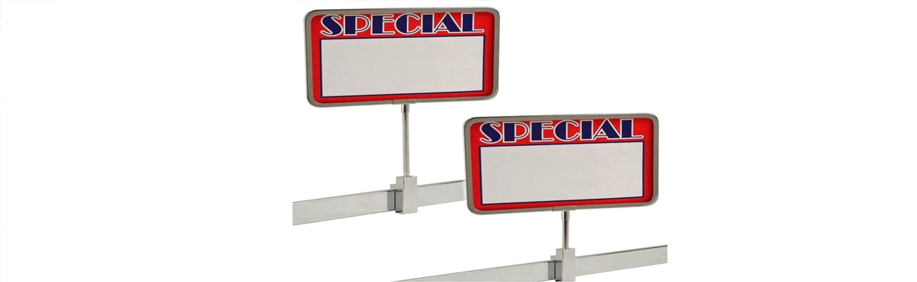 Retail Metal Sign Holders and Clamps
