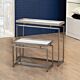 Moderne nesting table in silver