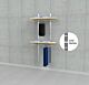 SlatStrip Vertical Wall Mounted Retail Display Kit for 2 Wood Shelves with 2 Hanging Rails