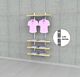 SlatStrip Wall Mounted Retail Display Kit for 4 Wood Shelves with 2 Faceouts