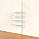 Tube Ceiling to Floor Shelving Display Kit, for 3 Glass Shelves, 1 Section, Hanging Display