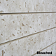 Bleached Cement Textured Slatwall Panels measure 3/4''D x 2' Hx 8'L' with grooves spaced 6'' apart.  Textured slatwall panels come complete with paint matched aluminum groove inserts for added strength.  