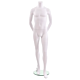 Male Mannequin - Headless, Arms Behind Back features a matte white finish and includes a round tempered glass base with calf support rod. Dimensions: Height: 65