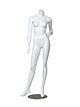 Gloss White Female Headless Mannequin, hand at side and hip.  