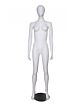Matte White Female Mannequin featuring stand at attention pose.  Mannequin Dimensions: Height: 5' 8