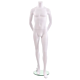 Male Mannequin - Headless, Arms Behind Back features a matte white finish and includes a round tempered glass base with calf support rod. Dimensions: Height: 65