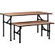Industrial Pipeline Nesting Tables Maple with Matte Black Legs