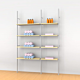 Palo Retail Shelving Display Unit for 4 Wood or Glass Shelves |1 Section