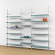 Palo Retail Shelving Display Unit for 4 Wood or Glass Shelves |1 Section
