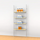 Palo Retail Shelving Display Unit for 4 Wood or Glass Shelves |1 Section