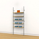 Palo Retail Shelving Display Unit for 4 Wood or Glass Shelves |1 Section