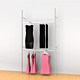 Palo Retail Clothing Display Unit for 2 Shelves with 2 Rectangular 24″ Hanging Rails, 1 Faceout, 1 Section