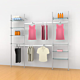 Palo Retail Clothing Display Unit for 2 Shelves with 2 Rectangular 24″ Hanging Rails, 1 Faceout, 1 Section