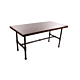 Pipeline Small Nesting Table Anthracite Grey Frame w/Dark Brown Woodgrain Top