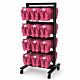 Vertik 26″ Retail Stand with 24 Hooks and 8 Hangrails | Chic Black.  Setting Dimensions: 26