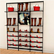 Vertik Wall Mounted Retail Display Shelf Unit, For 5 Shelves w/24 Shoe Displays and Signage 