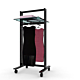 Vertik 26″ Retail Clothing and Shelving Stand for 2 Shelves and 2 Faceouts |Chic Black.  Setting Dimensions: 26
